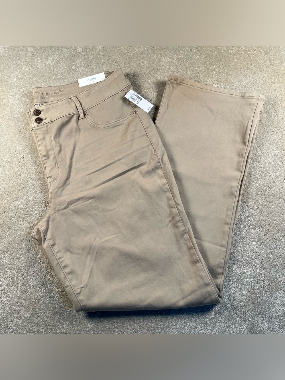 Maurices Khaki Pants Slim Boot High Rise NWT m jeans women's XLarge